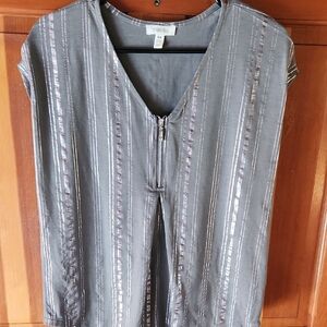 Como Blu Gray Striped Women's Blouse